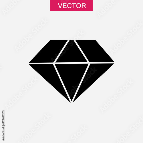 Diamond icon vector , Gemstone symbol, logo illustration.on white background..eps