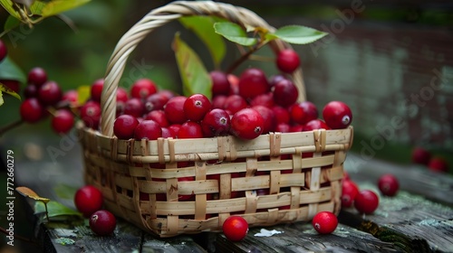 cranberries in a little basket