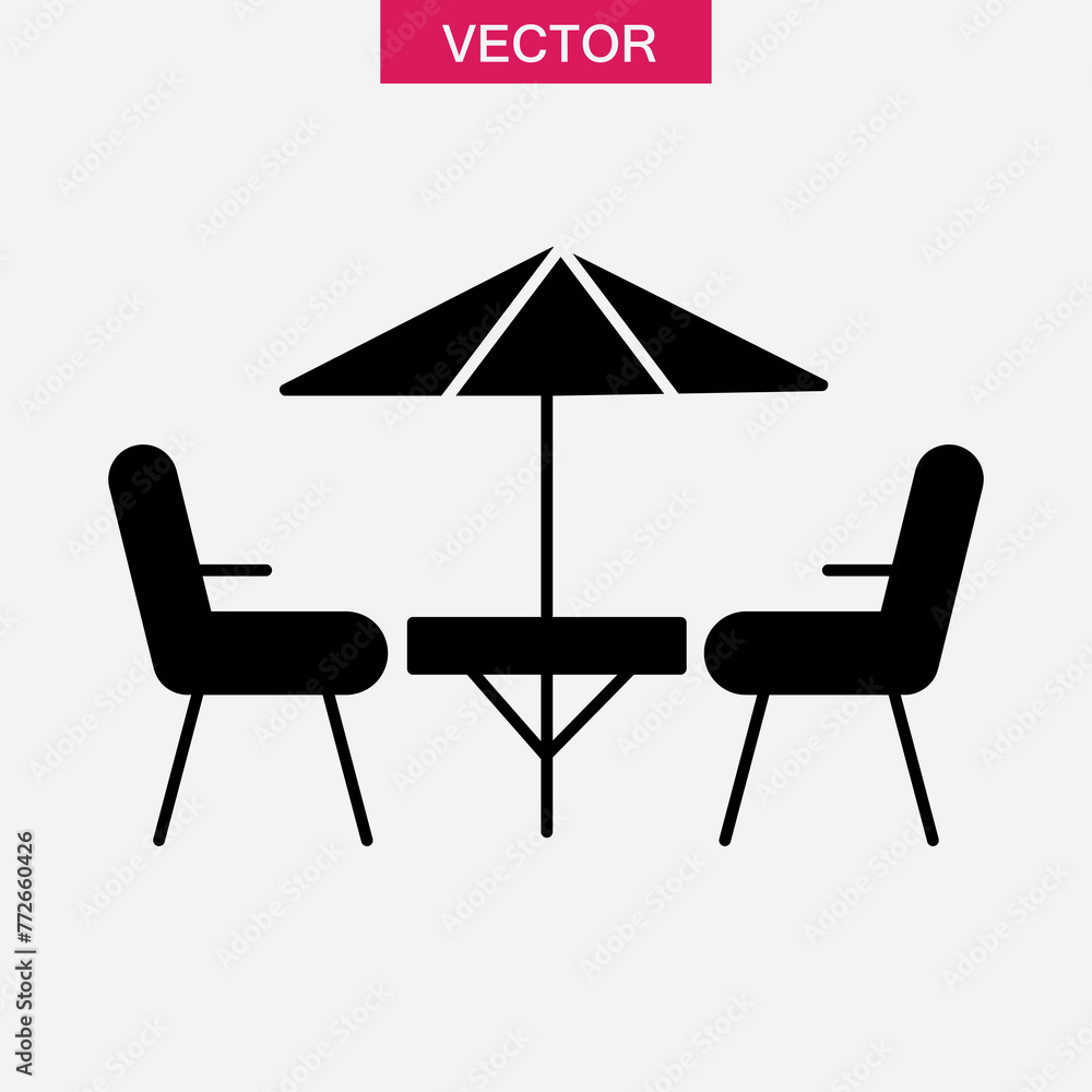 Terrace cafe vector icon, simple flat trendy style Terrace cafe illustration on white background..eps Terrace cafe vector icon, simple flat trendy style Terrace cafe illustration on white background..eps