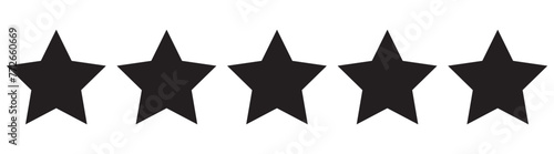 Five stars customer product rating review flat icon for apps and websites