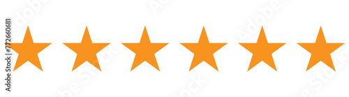 Five stars customer product rating review flat icon for apps and websites