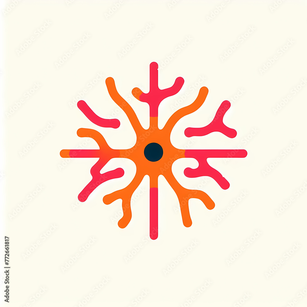 Obraz premium logo illustration of neuron seaweed