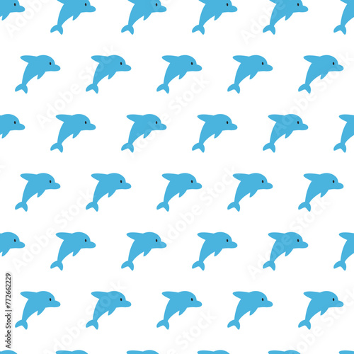 Blue Dolphin Voyage Navy Nautical Impressions Pattern