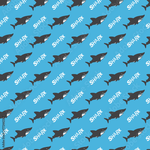 Deep Sea Menace Abstract Shark Vector Pattern