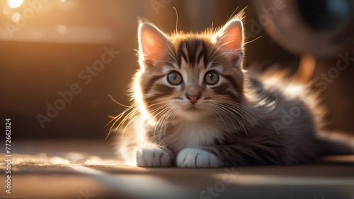 Adorable kitten close-up, AI generated © Kim
