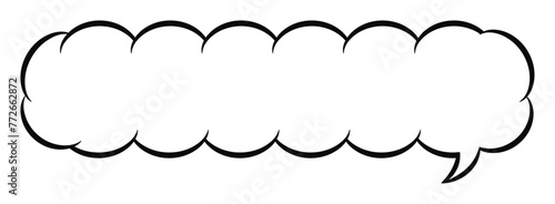 ポップな横長の雲形の吹き出しイラスト