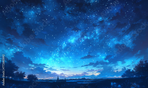 starry night sky-generative aI © siwoo-mint