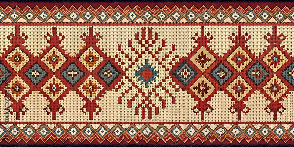 Ikat Intrigue, A Doodled Border Pattern with Ethnic Flair