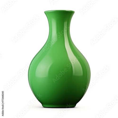 green vase isolated on white