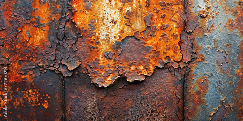 Old rusty metal background or texture. Rust of metals. Corrosive Rust on old iron. Use as illustration for presentation. Background rust texture as a panorama. Metal dirty background steel grunge