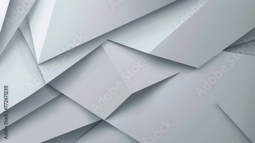 Minimalist abstract white 3D geometries - An image of a clean and modern minimalist white paper-like geometries giving a 3D abstract design photo