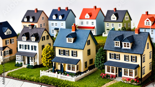 house miniature, house mortgage loan, house debt, real estate loan, real estate contract, AI generated