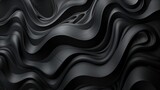 Abstract black waves pattern design - Captivating image of flowing, rhythmic black wave patterns with a 3D appearance and shadow play