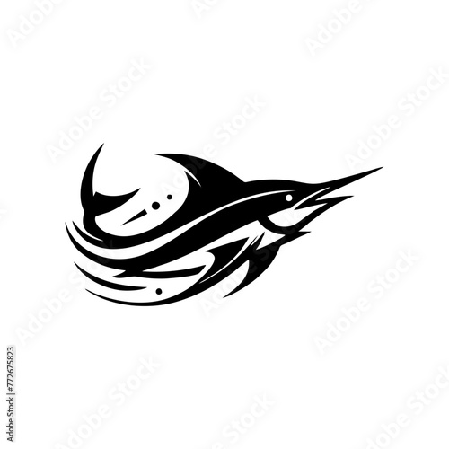 Marlin fishing logo vector illustration. Marlin vector logo