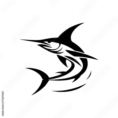 Marlin fishing logo vector illustration. Marlin vector logo