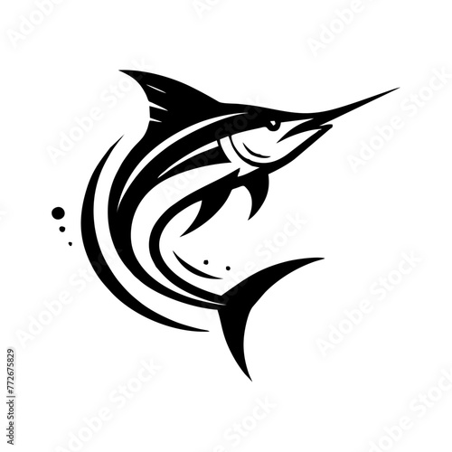 Marlin fishing logo vector illustration. Marlin vector logo