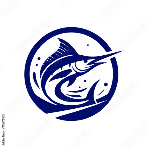 Marlin fishing logo vector illustration. Marlin vector logo