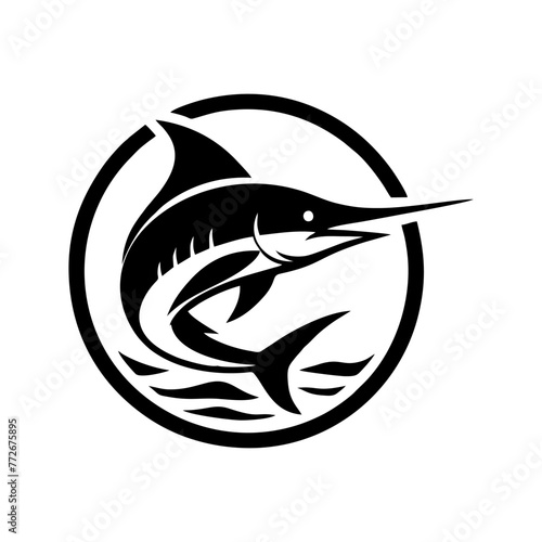 Marlin fishing logo vector illustration. Marlin vector logo