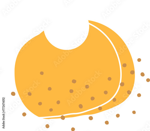 Collage  painting of sliced tangerine