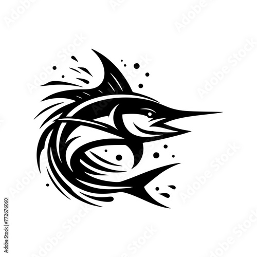 Marlin fishing logo vector illustration. Marlin vector logo