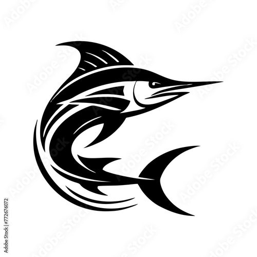 Marlin fishing logo vector illustration. Marlin vector logo