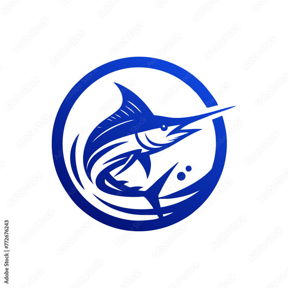 Marlin fishing logo vector illustration. Marlin vector logo Marlin fishing logo vector illustration. Marlin vector logo