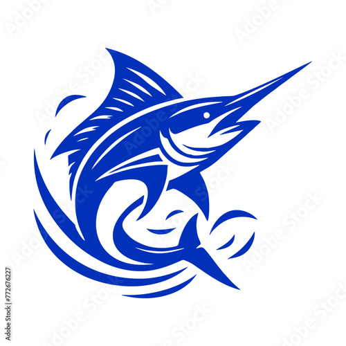 Marlin fishing logo vector illustration. Marlin vector logo