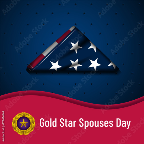 Happy Gold Star Spouses Day Background Vector Illustration