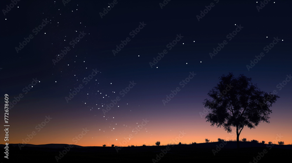 Fototapeta premium background of silhouette at sunset 