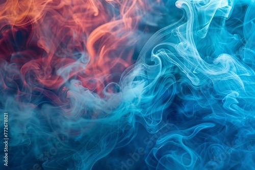 Dynamic, flowing, colorful impact of art with smooth smoke. Generative Ai