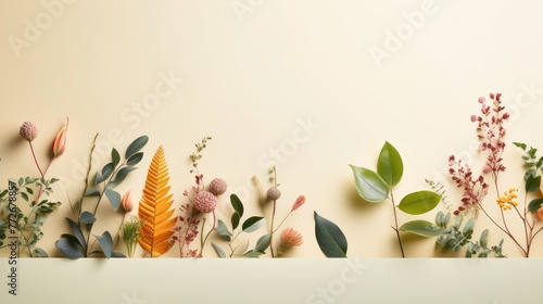 A collection of diverse leaves from different plant species arranged, beauty and interconnectedness of nature's diversity photo