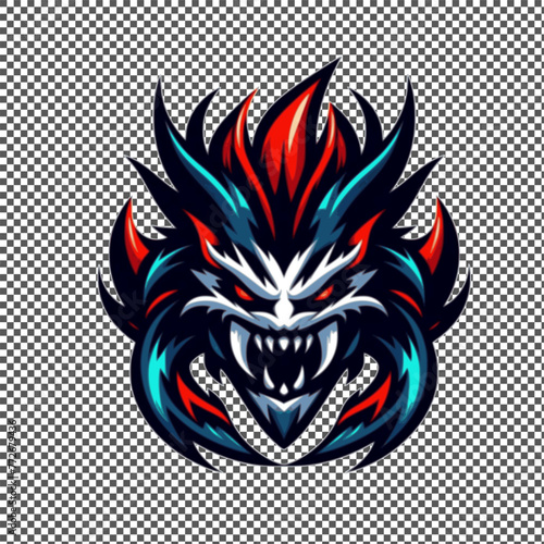 ector of evil head suitable for a logo with editable design with transparent background