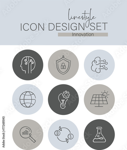 Linestyle Icon Design Set Innovation photo