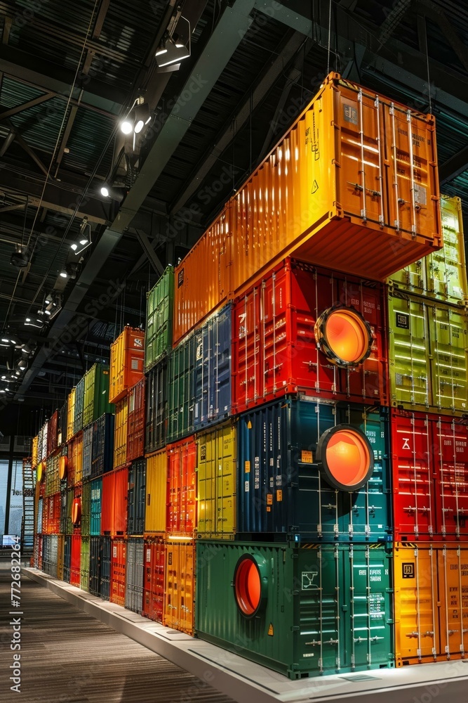 Fototapeta premium Shipping containers, for adults in the game of logistics