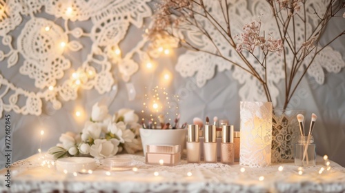 Transport yourself to a bygone era with our Vintage Lace podium complete with a dreamy ivory lace background and ling fairy lights. . .