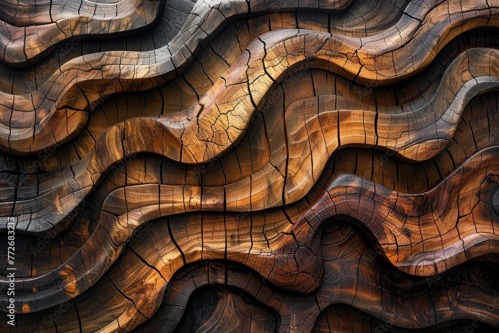 Deep wooden textures, a tapestry woven by time and earth