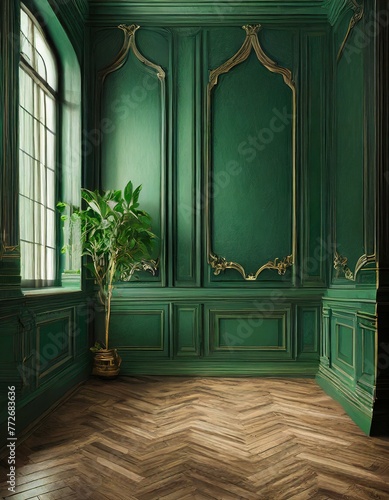 Dark green room with window