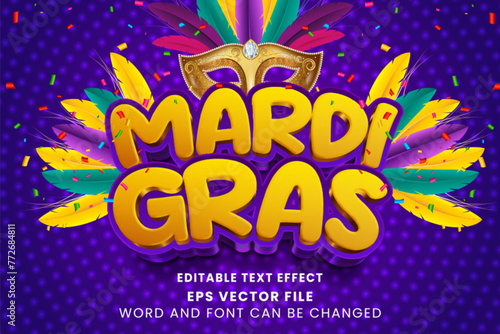 Mardi Gras Celebration Party #d Editable Text Effect