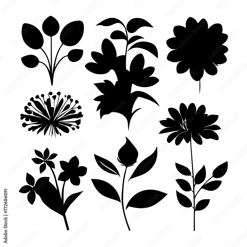 flower silhouette collection
