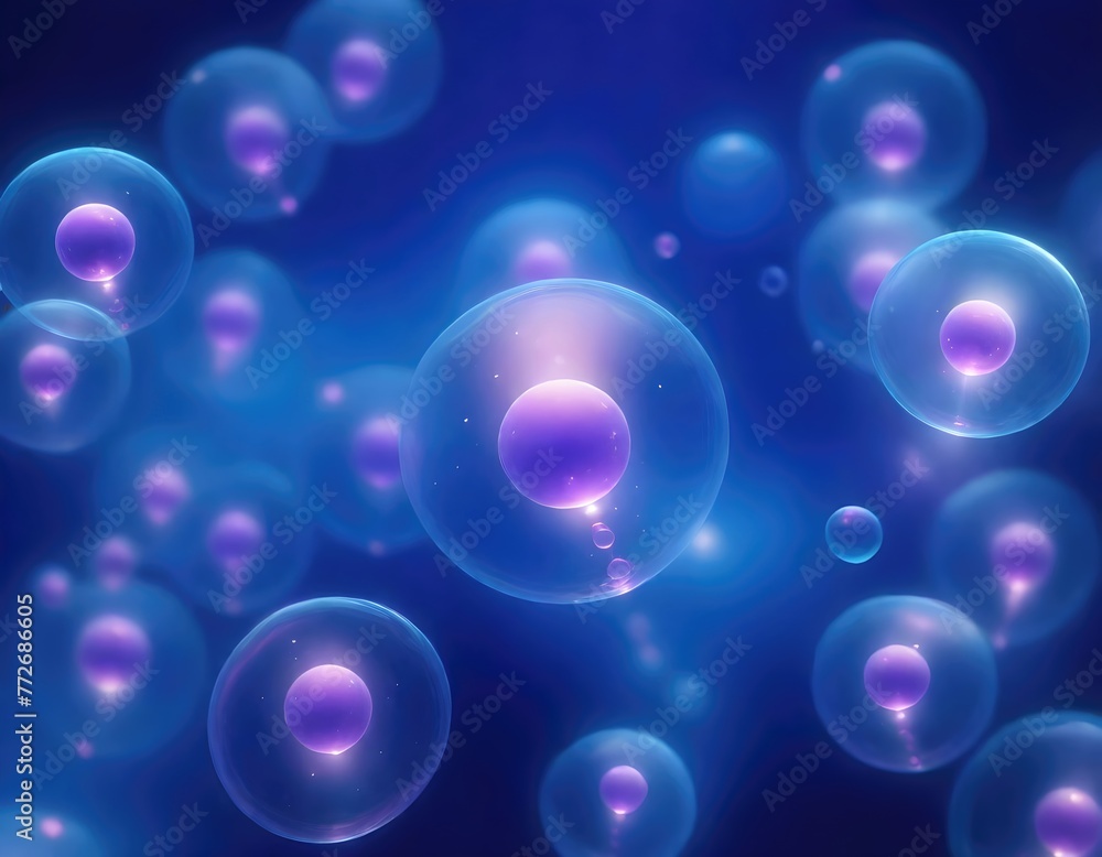 Microscopic Cluster of Blue Cells Microscopic Cluster of Blue Cells