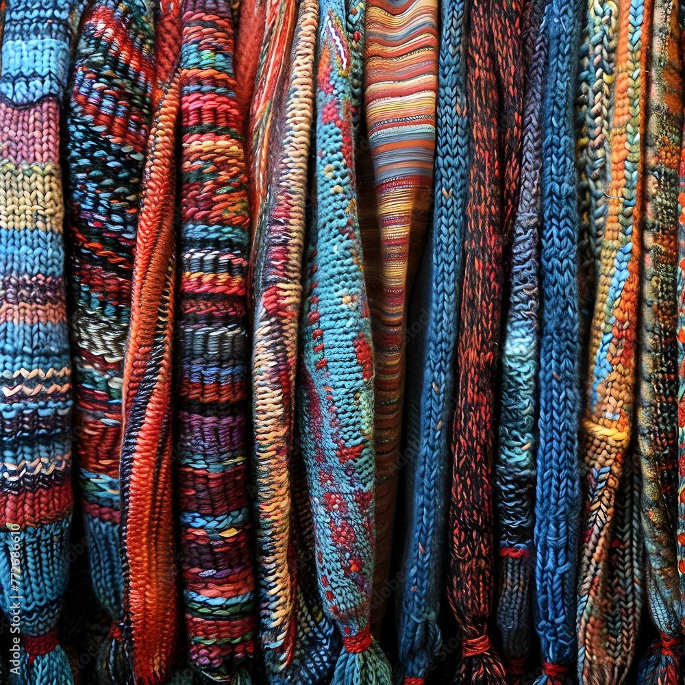A Medley of Artistic and Cozy Knitted Scarf Patterns Showcasing Various Techniques