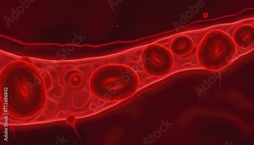 Blood cells in an artery photo