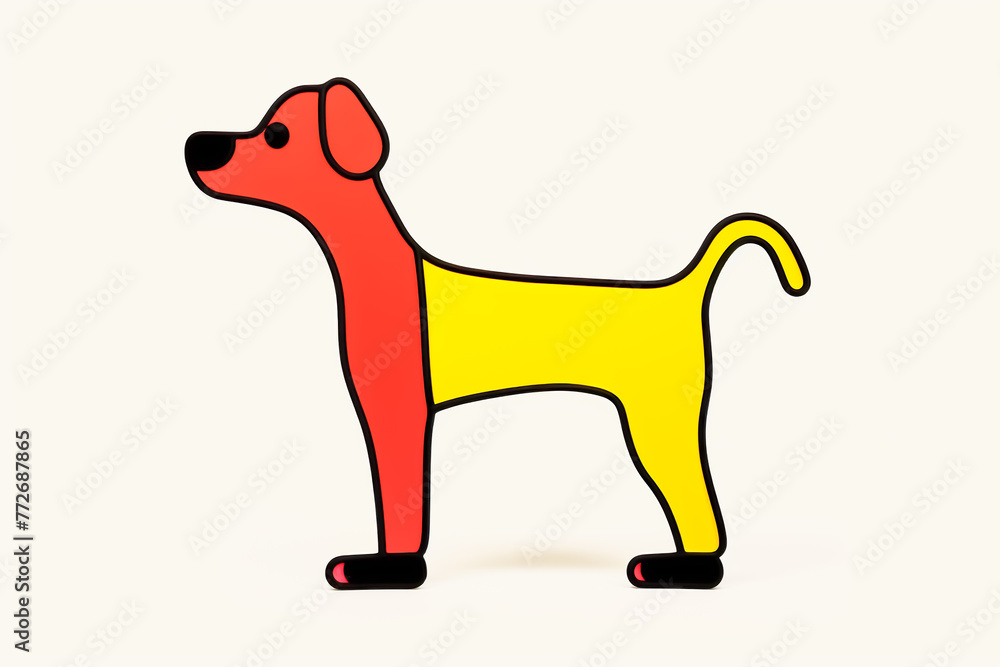 Surrealistic deformed dog illustration. Dog drawings in vivid color ...