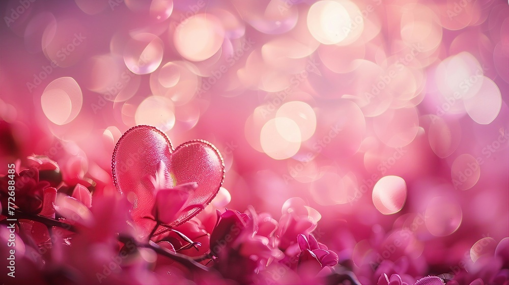 Valentine's Day Concept with Pink Bokeh Hearts, Love and Romance Theme
Valentine's Day Concept with Pink Bokeh Hearts, Love and Romance Theme