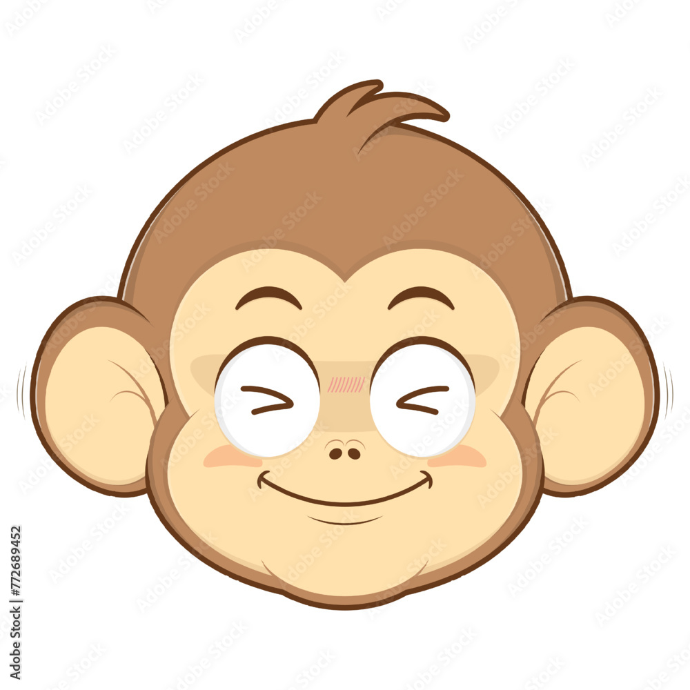 monkey playful face cartoon cute monkey playful face cartoon cute