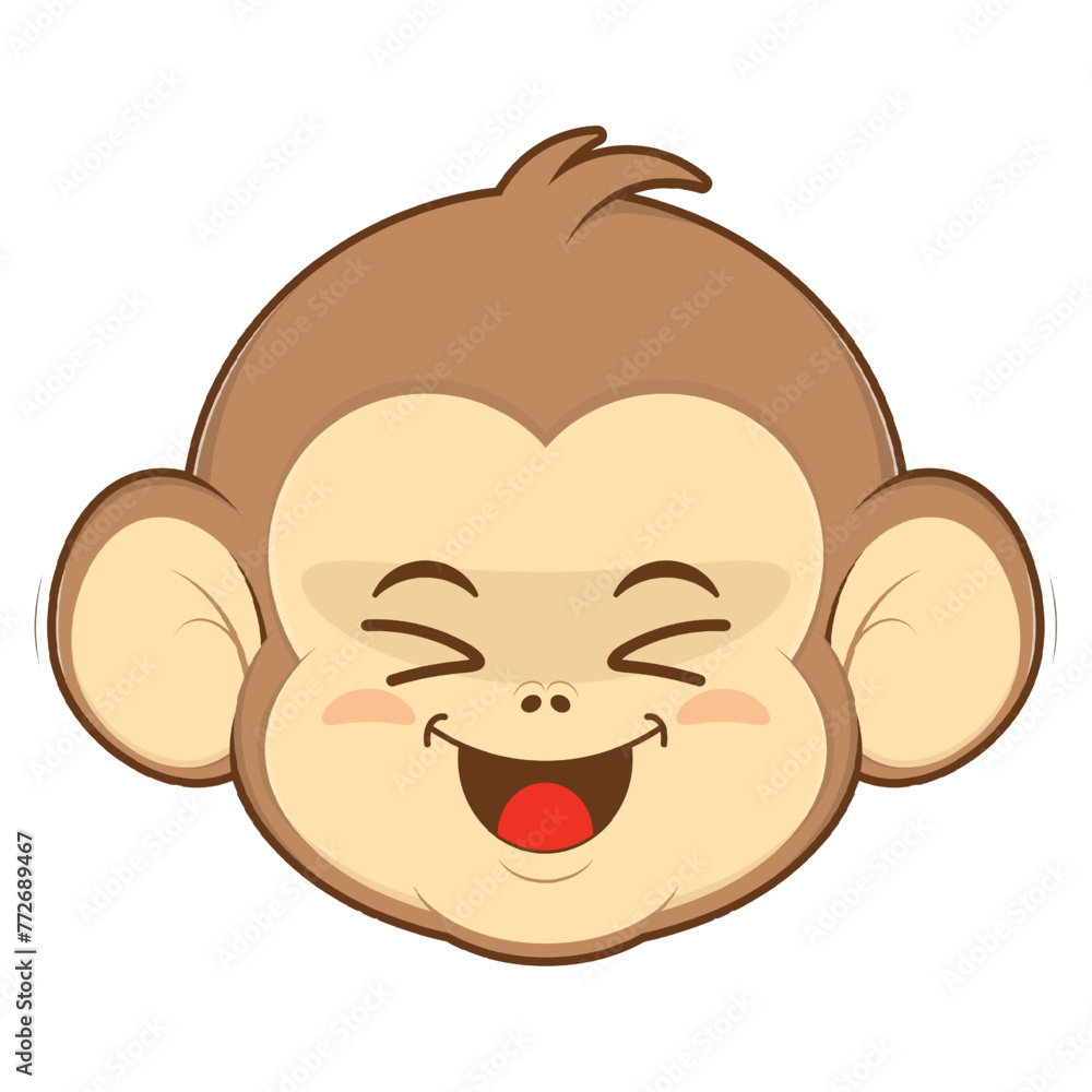 monkey playful face cartoon cute monkey playful face cartoon cute