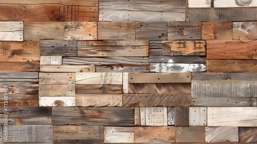 Wallpaper Mural Background texture of patched reclaimed wood, capturing the captivating allure of rustic nostalgia ai image Torontodigital.ca