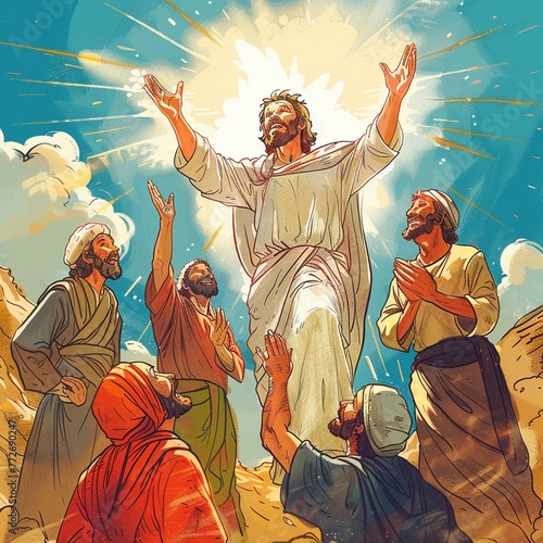 Light-hearted hand-drawn scene of the transfiguration photo