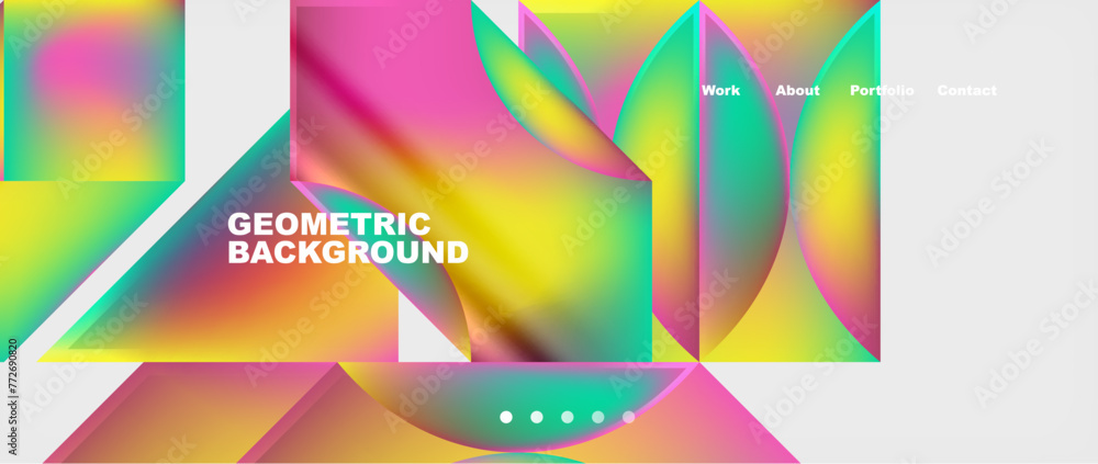 Colorful gradients with abstract geometric shapes. Vector Illustration For Wallpaper, Banner, Background, Card, Book Illustration, landing page - obrazy, fototapety, plakaty 
