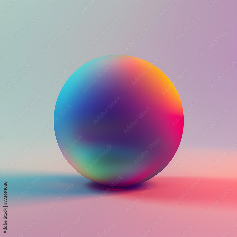 虹色に輝く球体の抽象的イメージ